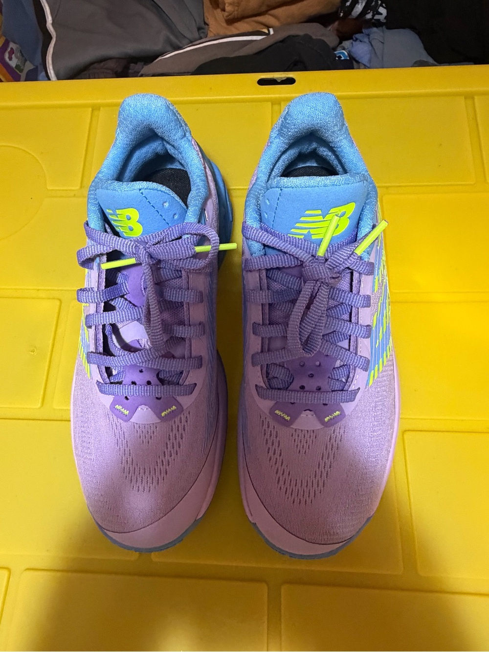 New Balance Lilac Glo Athletic Sneakers with Neon Accent